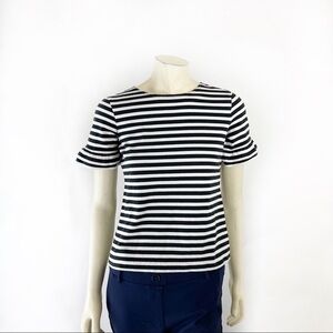 J crew Ruffle-sleeve T-shirt in stripe size XS